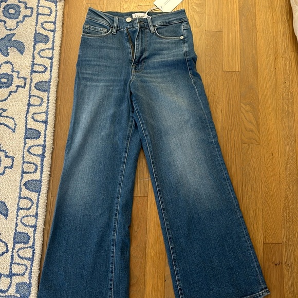 Le Pixie Slim Palazzo in Drizzle STRETCH DENIM HIGH RISE WIDE LEG | FULL LENGTH - Picture 7 of 10